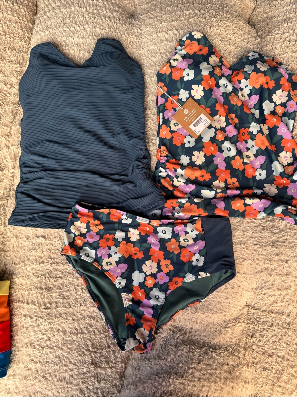 Floral Navy High-Waist Bikini Set - Brand